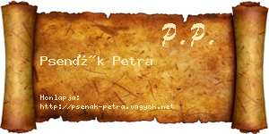 Psenák Petra névjegykártya